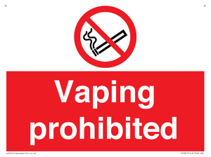 Vaping prohibited